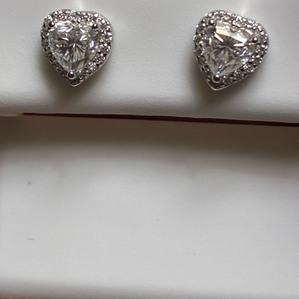 Sale! Solid Moissanite Screw Back Solid Sterling … - image 2